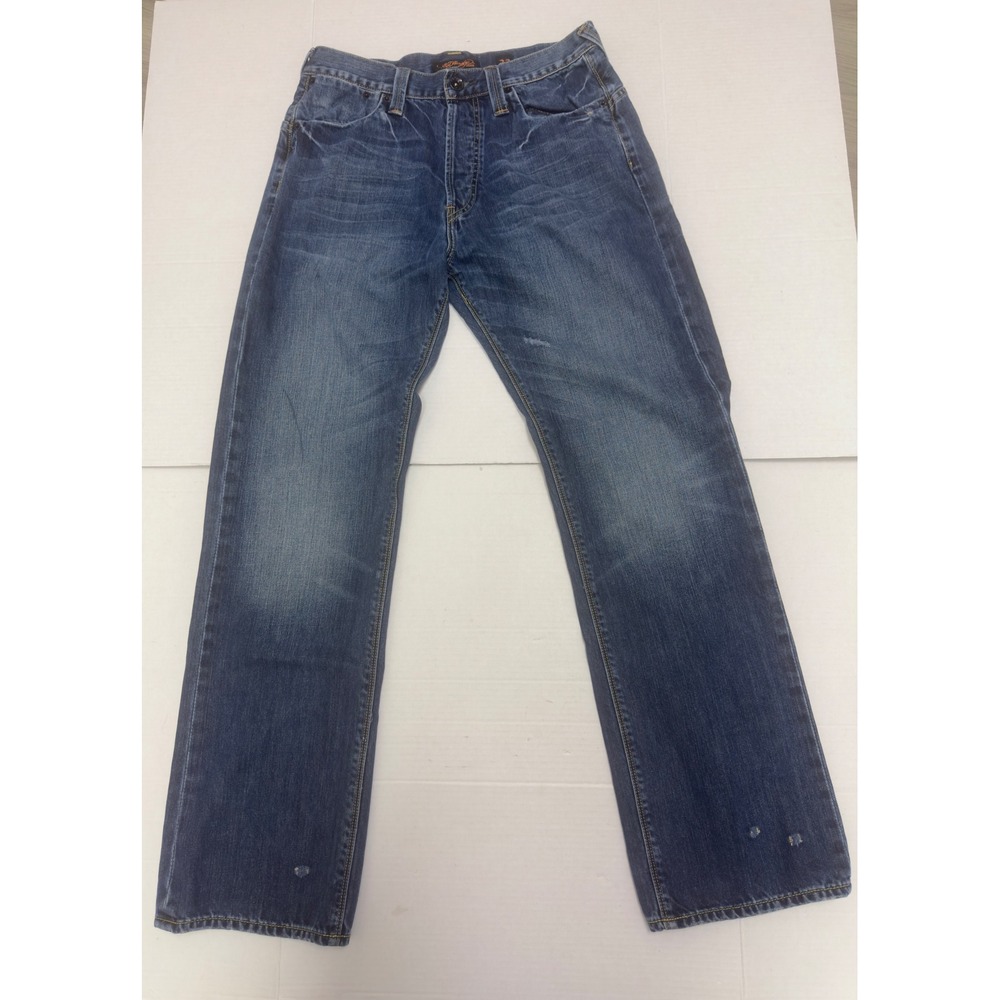 Ed Hardy Jeans Mens 33 Blue Straight Leg Button Fly Christian‎ Audigier Y2K